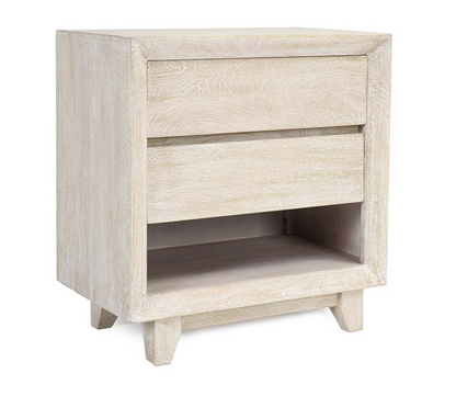 Reese 27" Two Drawer Nightstand - New White Wash
