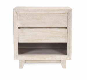 Reese 27" Two Drawer Nightstand - New White Wash