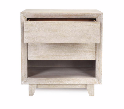 Reese 27" Two Drawer Nightstand - New White Wash