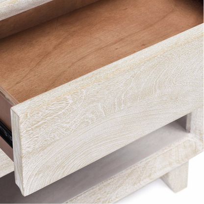 Reese 27" Two Drawer Nightstand - New White Wash