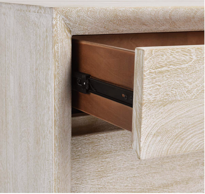 Reese 27" Two Drawer Nightstand - New White Wash
