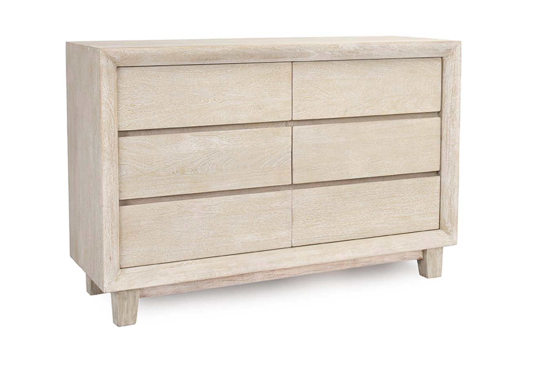 Reese 56" Six Drawer Dresser - New White Wash