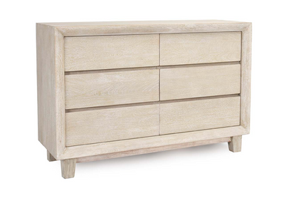 Reese 56" Six Drawer Dresser - New White Wash