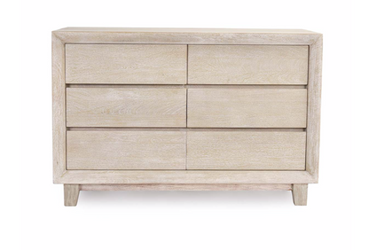 Reese 56" Six Drawer Dresser - New White Wash