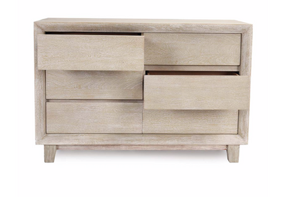 Reese 56" Six Drawer Dresser - New White Wash