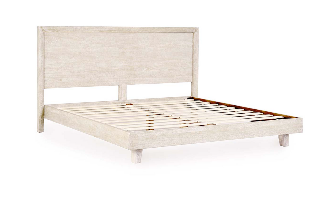 Reese King Bed - New White Wash
