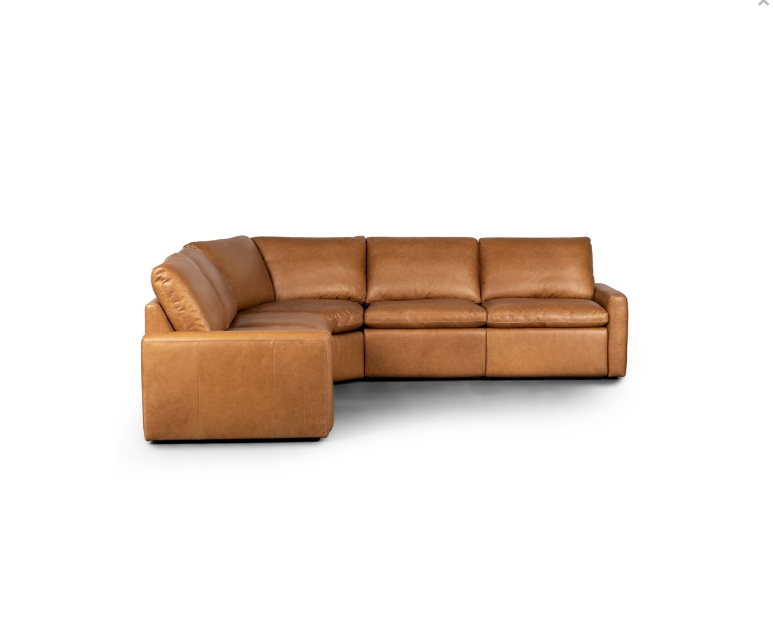 Timothy 120" x 120" Top Grain Leather Power Motion Sectional - Butterscotch