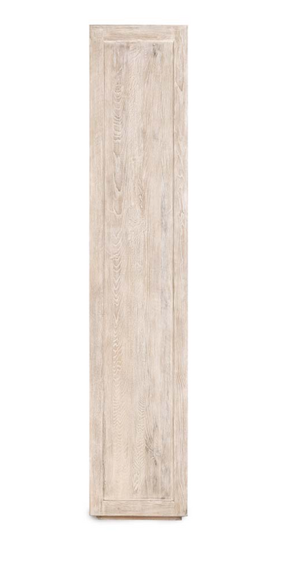 Tristan 45" Wood & Glass 2 Door Oak Cabinet - White