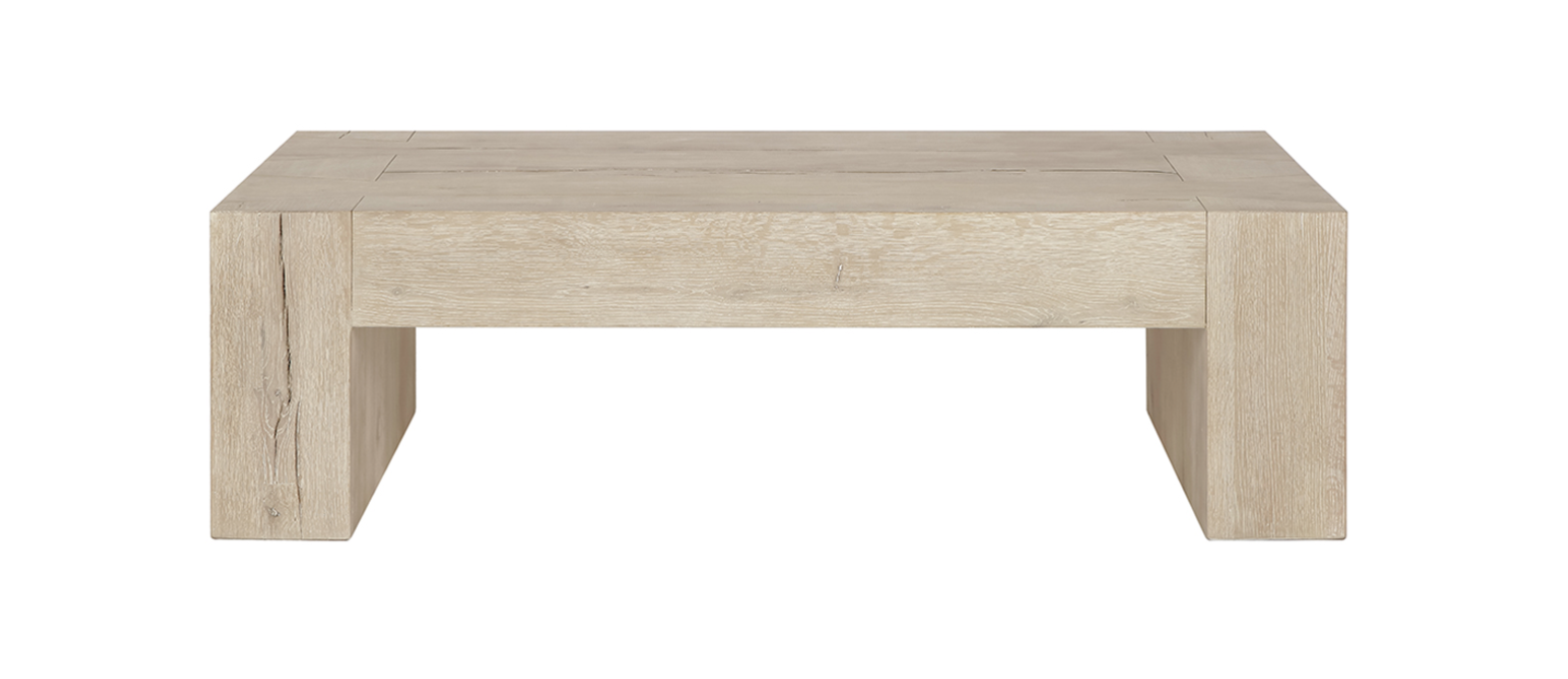 Bristow 60" Oak Coffee Table - White
