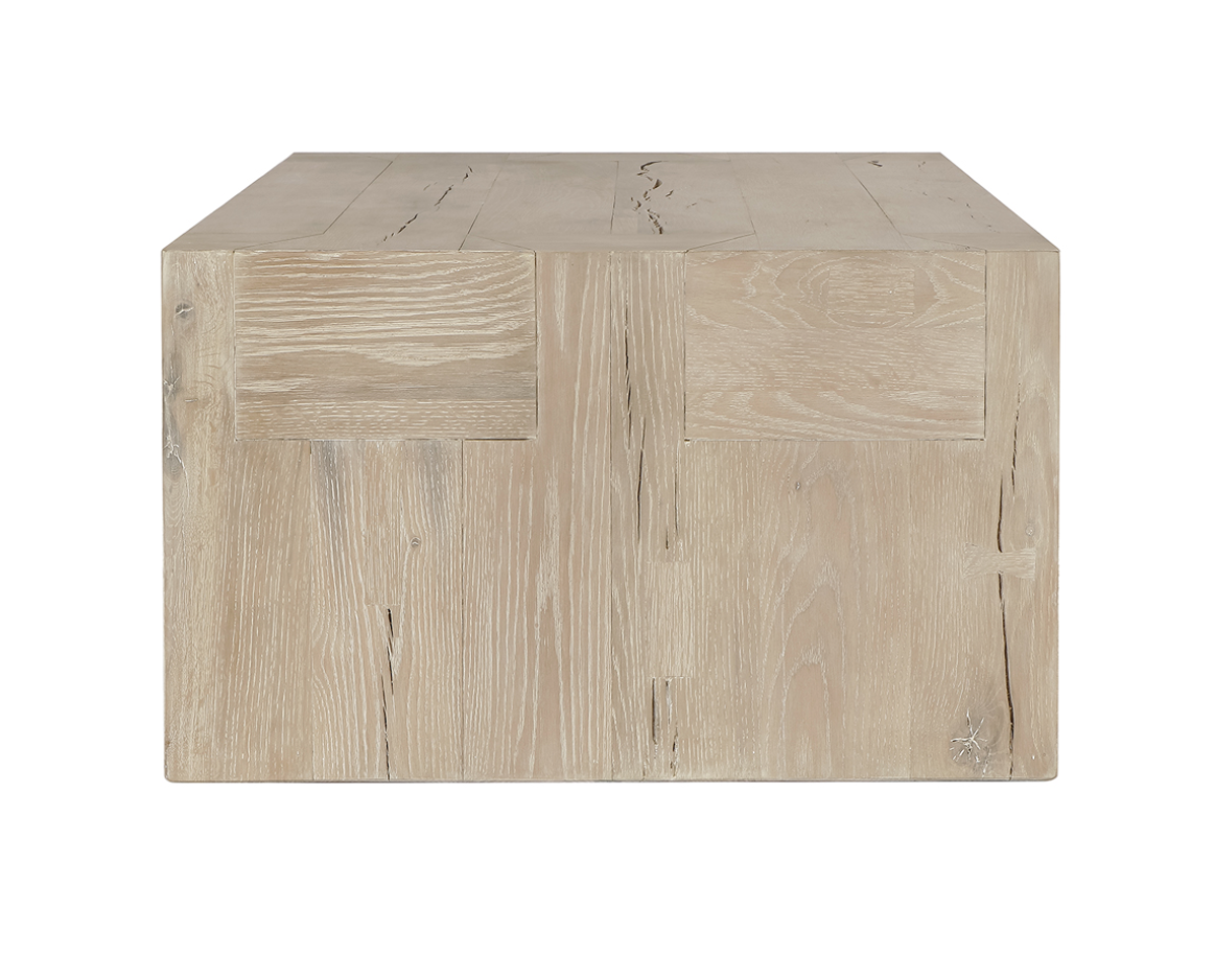 Bristow 60" Oak Coffee Table - White