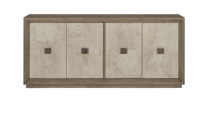Tempe 80" 4 Door Pine + Concrete Sideboard - Driftwood