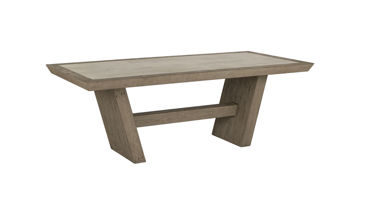 Tempe 84" Pine + Concrete Dining Table - Driftwood