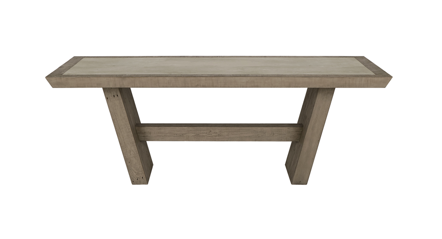 Tempe 84" Pine + Concrete Dining Table - Driftwood