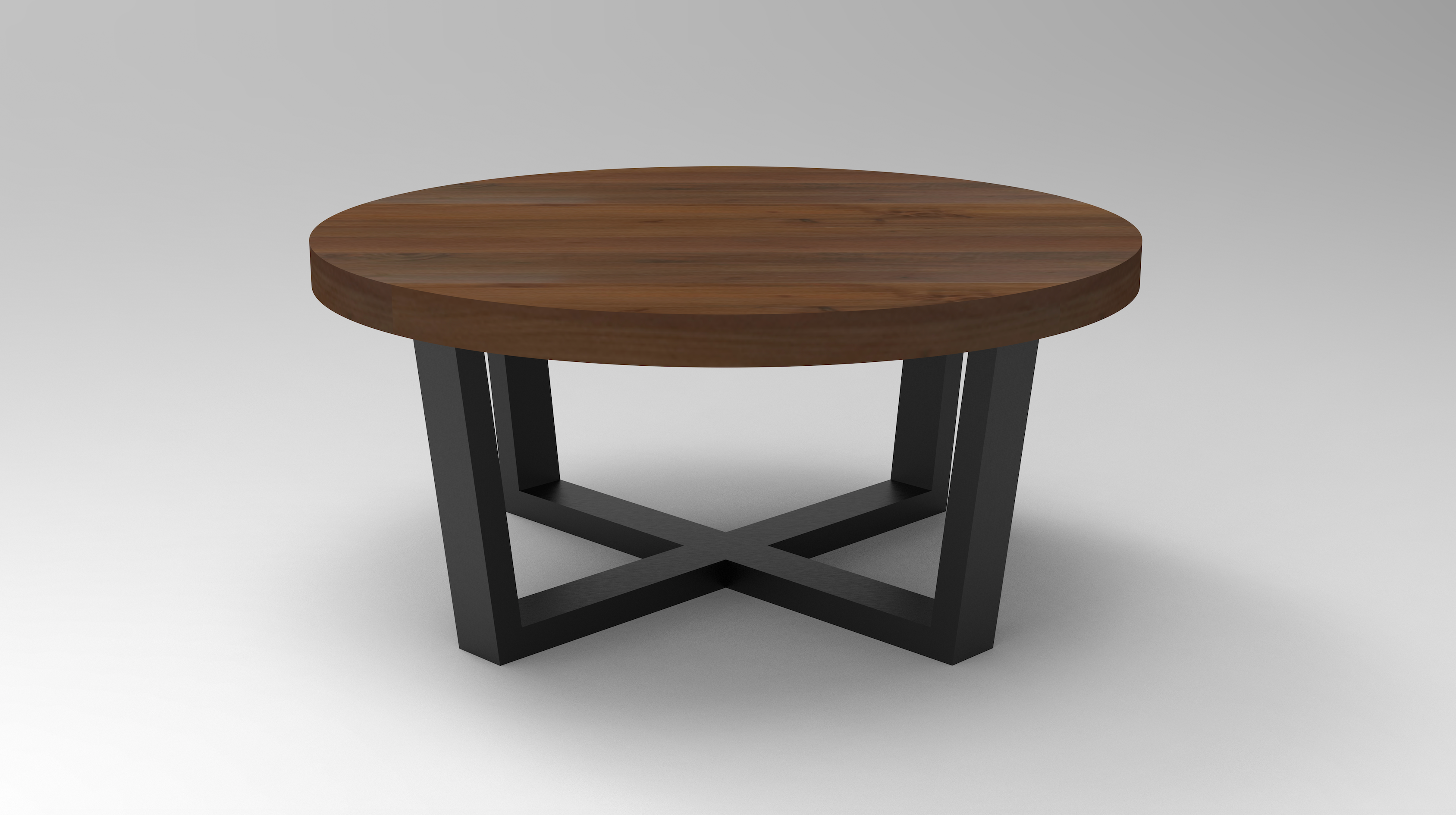 Malcolm Acacia 40" Round Coffee Table - Natural & Black