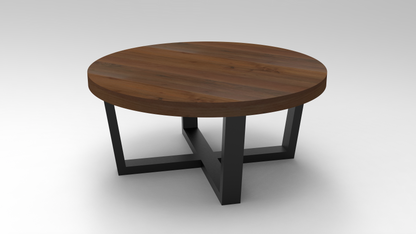 Malcolm Acacia 40" Round Coffee Table - Natural & Black