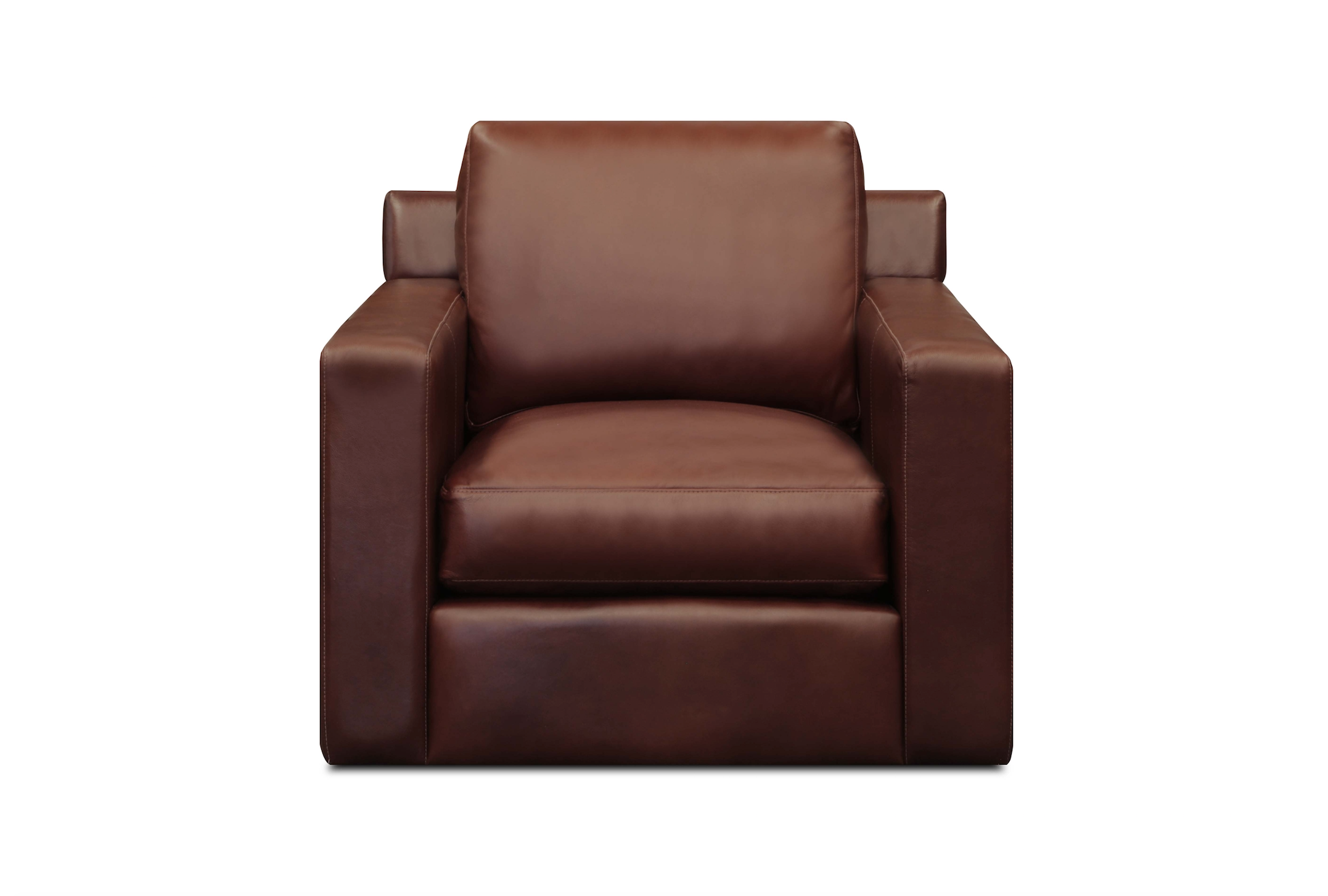 Mason 39" Top Grain Leather Swivel Chair - Soleil Ember