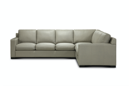 Mason 122" x 97" Top Grain Leather 6 Cushion Sectional - Portofino Steam