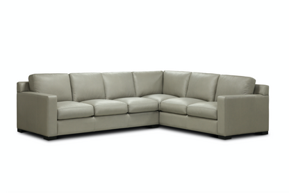 Mason 122" x 97" Top Grain Leather 6 Cushion Sectional - Portofino Steam
