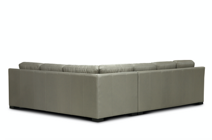 Mason 122" x 97" Top Grain Leather 6 Cushion Sectional - Portofino Steam