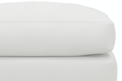 Franklin 30" Top Grain Leather Ottoman - Winter White