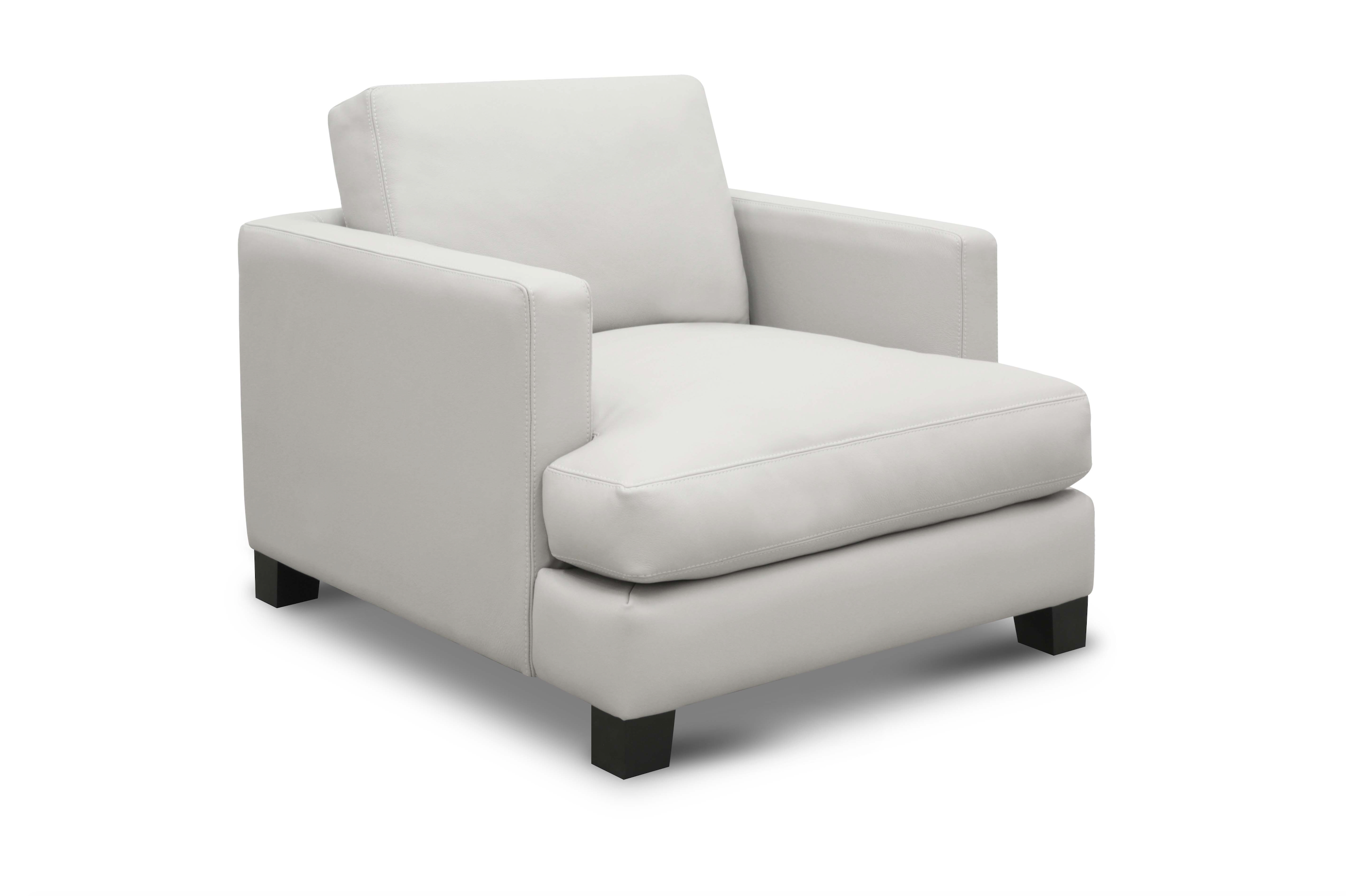 Franklin 36" Top Grain Leather Chair - Winter White