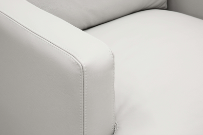 Franklin 36" Top Grain Leather Chair - Winter White