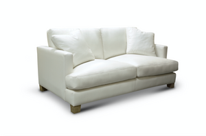 Franklin 72" Top Grain Leather 2 Cushion Loveseat - Winter White