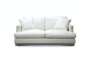 Franklin 72" Top Grain Leather 2 Cushion Loveseat - Winter White