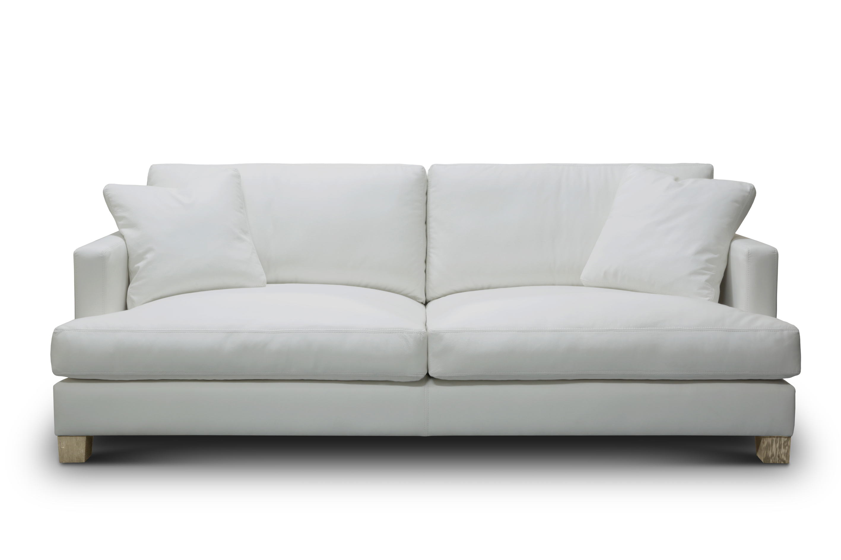 Franklin 90" Top Grain Leather 2 Cushion Sofa - Winter White
