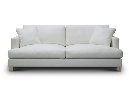 Franklin 90" Top Grain Leather 2 Cushion Sofa - Winter White