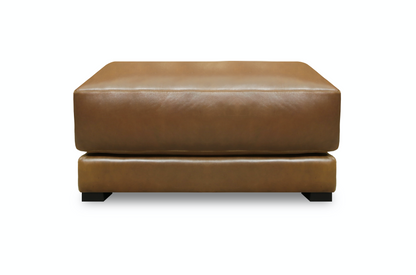 Raphael 30" Top Grain Leather Ottoman - Bravo Bronze