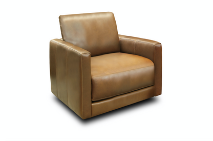 Raphael 39" Top Grain Leather Swivel Chair - Bravo Bronze