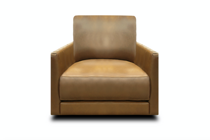 Raphael 39" Top Grain Leather Swivel Chair - Bravo Bronze