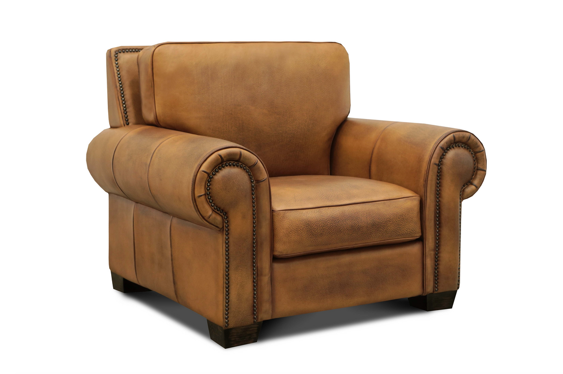 Wallace 45" Top Grain Leather Chair - Diva Mustang