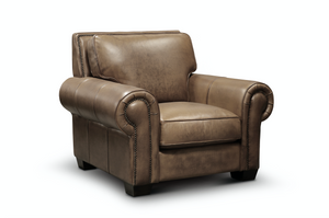 Wallace 45" Top Grain Leather Chair - Diva Taupe