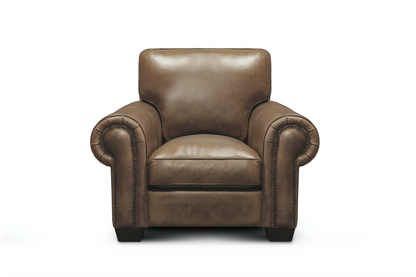 Wallace 45" Top Grain Leather Chair - Diva Taupe