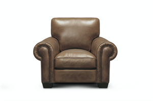 Wallace 45" Top Grain Leather Chair - Diva Taupe