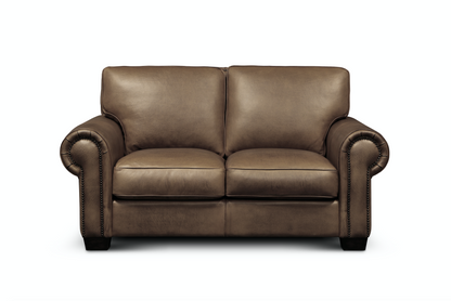 Wallace 68" Top Grain Leather 2 Cushion Loveseat - Diva Taupe