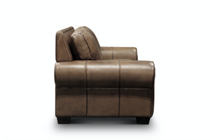 Wallace 92" Top Grain Leather 3 Cushion Sofa - Diva Taupe