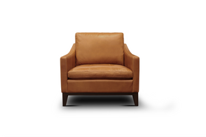 Torrey 35" Tufted Top Grain Leather Chair - Monza Chestnut