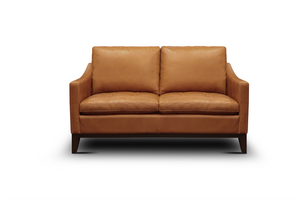 Torrey 61" Tufted Top Grain Leather 2 Cushion Loveseat - Monza Chestnut
