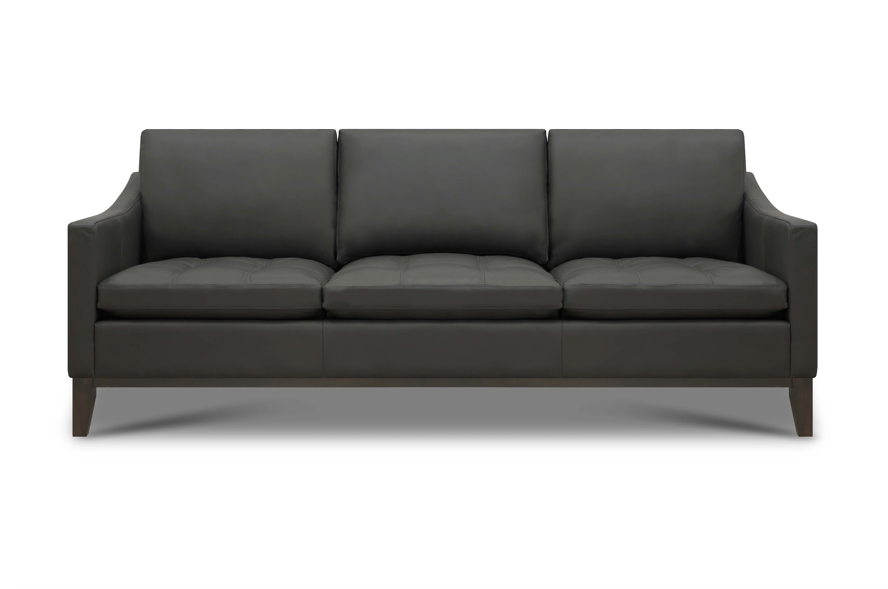 Torrey 61" Tufted Top Grain Leather 2 Cushion Loveseat - Amadeus Smoke