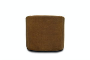 Korrie Top Grain Leather Swivel Chair - Coyote Tan + Nailheads