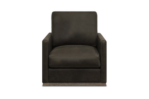 Clarksdale 32" Top Grain Leather Swivel Chair - Napa Iron