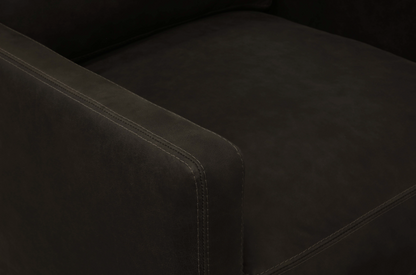 Clarksdale 32" Top Grain Leather Swivel Chair - Napa Iron