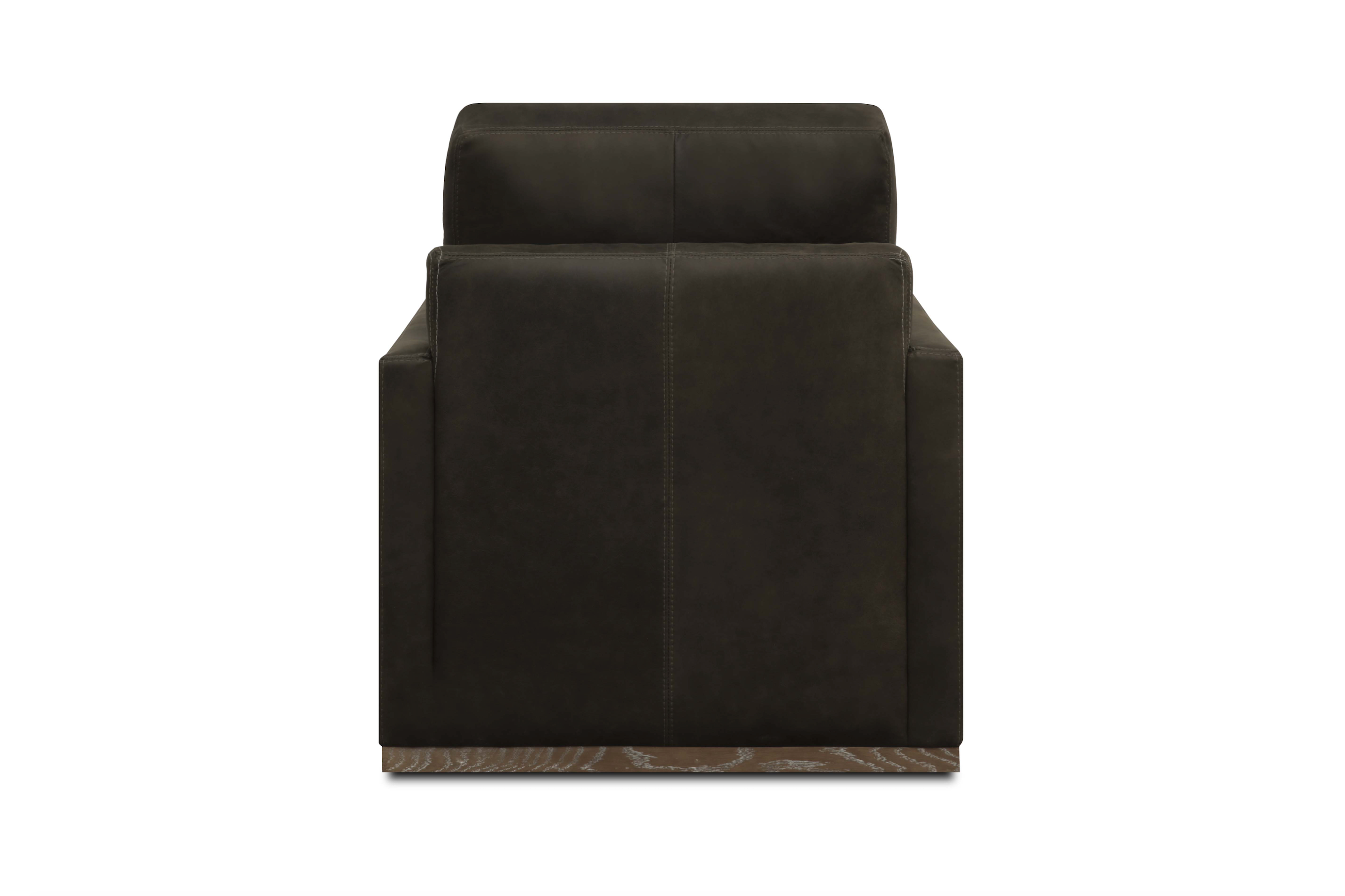 Clarksdale 32" Top Grain Leather Swivel Chair - Napa Iron