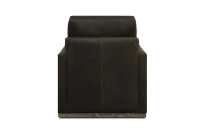 Clarksdale 32" Top Grain Leather Swivel Chair - Napa Iron