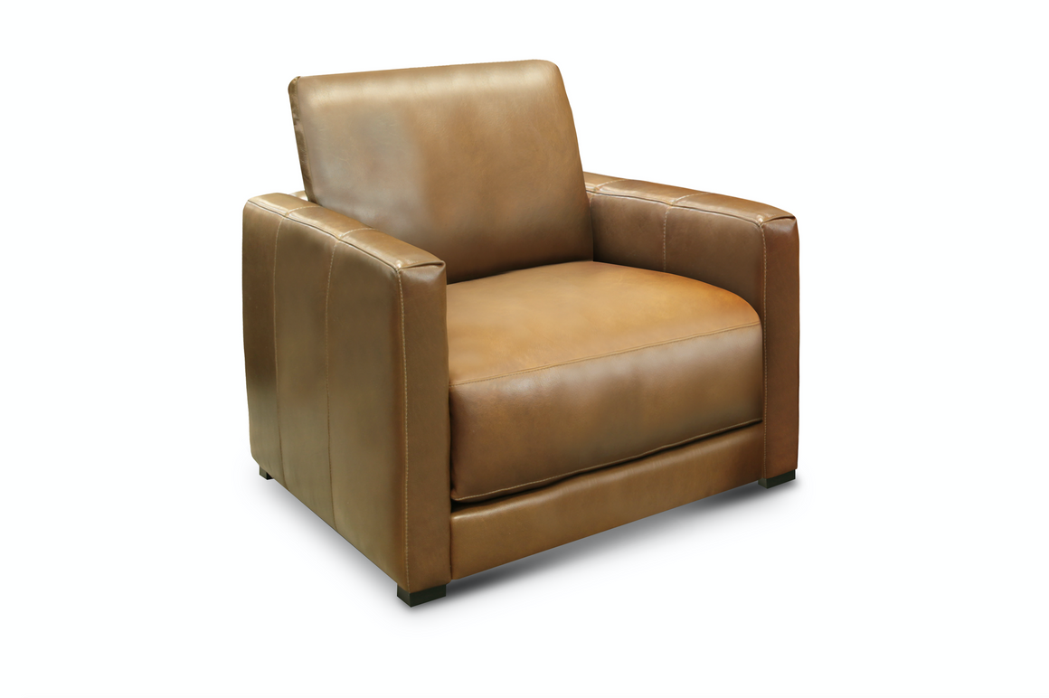 Raphael 39" Top Grain Leather Chair - Bravo Bronze