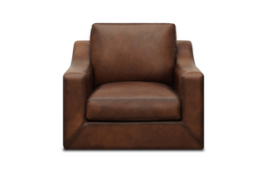 Leonardo 39" Top Grain Leather Swivel Chair - Daytona Antique