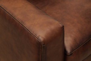 Leonardo 69" Top Grain Leather 2 Cushion Loveseat - Daytona Antique